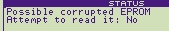 Screenshot of Possible corrupted EPROM