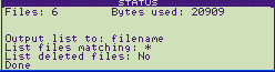 Save file list menu